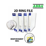 ABBA 2D RING FILE PUTIH A4 SIZE | FAIL PUTIH SEKOLAH | FILE PUTIH PVC 2D (25MM/40MM/50MM/65MM)