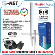 Wifi Hotspot Package 6 Ruijie RG-RAP62-OD AX 3000 MBPS Plus Antenna Omni Mimo Dual Band 13 dBi 2.4&5