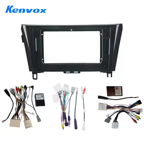 KENVOX 2 Din Car radio 9'' Face Frame For Nissan Qashqai J11 X-Trail 2013 2017 Center Control Fascia