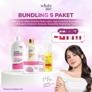5 paket [BUNDLING] WHITE INCH Alpha Glowhite Body Lotion + AHA Body Serum + Alpha Glow Body toner&Ma