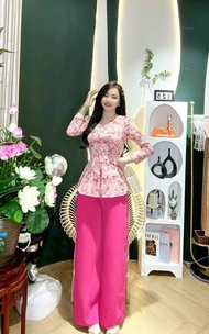 bộ bà ba nữ tay dài nút cổ khoá lụa mengo