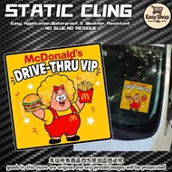 DRIVE THRU VIP Windshield Static Cling Sticker Tampal Dalam Cermin Car Sticker Interior Design