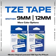 Brother 9mm 12mm Genuine Laminated TZe Label Tape For PT-H110 PT-D210 PT-P300BT PT-D460BT PT-P700
