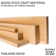Pine Wood Square Stick - Dutch Teak Pine Wood Stick Square Block 1cm 1.5cm 2cm x 50cm