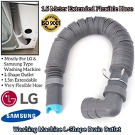 Washing Machine Extended 1.5m L-Shape Drain Outlet Expandable Flexible Washing Machine Hose Especially For Samsung And LG