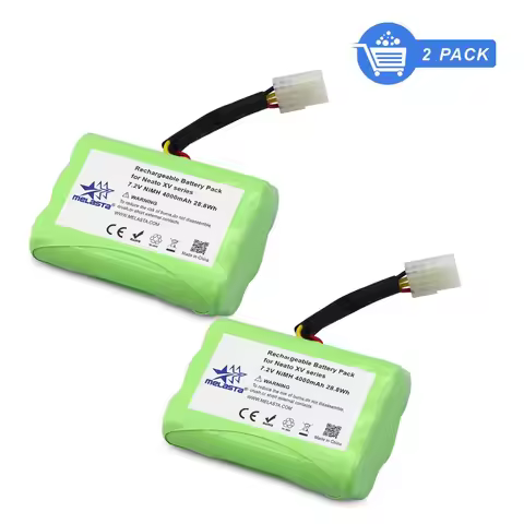 2-Pack 7.2V 4000mAh NI-MH Battery Compatible with Neato XV-11 XV-12 XV-14 XV-15 XV-21 XV-25, XV Esse