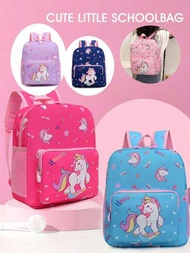 Mochila de unicornio de dibujos animados linda para niños, ideal para usar en viajes o para la escuela durante el verano