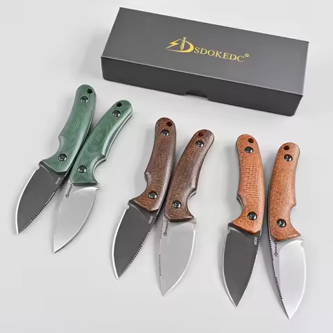 DC53 Steel Utility Small Knives Tactical Hunting Fixed Blade Knife Kydex Sheath EDC Outdoor Camping 