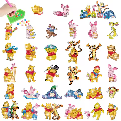 Cartoon Winnie the Pooh Children DIY Diamond Painting Random Diamond Stick Focus Training DIY Handma
