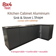 Kitchen Cabinet /Stove &amp; Sink Cabinet /Aluminium Kitchen Cabinet /L Shape Kitchen Cabinet /Kabinet Dapur Aluminium