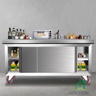 Movable with wheels/Stainless steel workbench Kitchen Cabinet Kitchen Commercial Table Work Table/st
