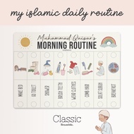 Bramble – Islamic Daily Routine Flip Board for Kids (Boy) | Visual Schedule Chart with Solat | Autis