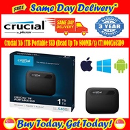[Free Same Day Delivery*]Crucial X6 500GB / 1TB / 2TB Portable SSD (Read Up To 800MB/s) CT500X6SSD9 / CT1000X6SSD9 / CT2000X6SSD9.(*Order Before 2pm on working day, will deliver the same day, Order after 2pm, will deliver next working day.)