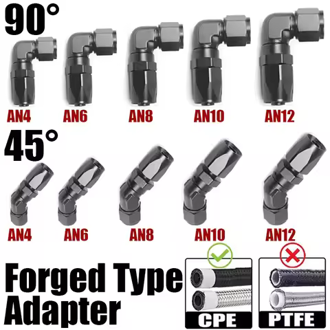 45 90 Degree 4AN 6AN 8AN 10AN 12AN Forged Type Swivel Hose End Fitting Adapter Aluminum Connector CP