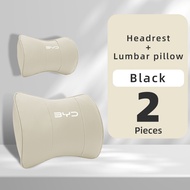 หมอนรองศีรษะคอรถทำจากหนัง NJISD สำหรับ BYD Dolphin EV Atto 3 Tang F3 E6 Dmi Yuan Plus Song Plus Plus