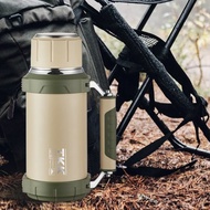 【TKK】金剛系列316不鏽鋼 手提+背帶 保溫運動水壺2000ML-征服沙