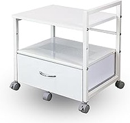 PJC-7002-WH Printer Wagon, Desk Wagon, with Drawer, White Wood Grain (W x D x H): 19.1 x 14.6 x 21.1