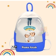 Masya Allah Tabarakallah Children's Backpack, Latest Boys' School Bag, Free Name 1228 - Amanah Proje