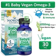 Ready Stock  Nordic Naturals Babys DHA Vegetarian 30mL Vegan 1050mg Omega-3 Marine Algae Brain Eye I