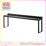 Yamazaki stove gap rack in black, approximately W58 x D11 x H19.5 cm, Tower model. It serves as a co