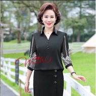 Áo Sơ Mi Nữ Trung Niên A43 - Áo kiểu trung tuổi U40 U50 cho mẹ thời trang mùa hè Đẹp sang trọng cao 