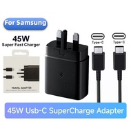 45W Super Fast Charger UK Plug Adapter With Type C Cable For Samsung Galaxy S24 Ultra/ S24 Plus/ S23