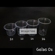 1 PAK 50 PCS GELAS PLASTIK 10OZ 12OZ 14OZ 16OZ CUP 10 12 14 16 OZ UKURAN BUBBLE POP ICE ES TEH JUS P