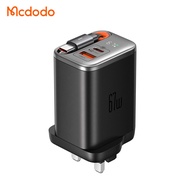 MCDODO 40W GaN Charger Travel Version with Retractable Line UK Standard Digital Display for Apple 16