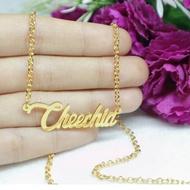 Plain motif name necklace, font style and necklace, can be requested