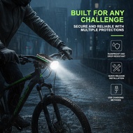 [ope] Rechargeable Bike Headlight 3600mAh Bright LED Horn Multi-use as Flashlight for Night Cycling 