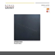 Roman Granit Polaris nero 60x60 / granit hitam / lantai hitam / lantai monokrom / lantai monochrome 
