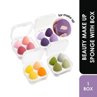 Dopamine Glow Beauty Sponge - 4PCS | Makeup Sponge Puff Set with Case for Foundation | Span Makeup L