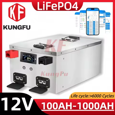 kf- Lifepo4 Battery 12V 100Ah 200Ah 300Ah 400Ah 500Ah 600Ah 800Ah 1000Ah Rechargeable for 1000W Off-