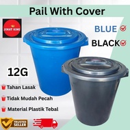 [READY STOCK] PAIL W/COVER - BLUE / BLACK COLOR (12G) (1145M / 1145B AM)