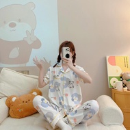 Fashion pure cotton sleepwear terno pajama set for women’s Short Sleeve With Long Pants Sleepwear #5