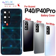 1X  Battery Cover For Huawei P40 Glass Battery Cover Rear Case For Huawei P40 PRO Battery Cover Back Case With LENS