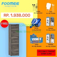 FOOMEE Promo Paket Aksesoris HP Gratis Rak Laci 5 Tingkat
