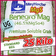 (25kg) MgS Magnesium Sulfate / Epsom Salt / Magnesium Sulphate Baja Mayhochst Benegro Mag 优质水溶性肥精