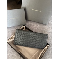 BV Intrecciato Long Wallet Black