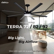 DEKA+ Ceiling Fan TERRA 72" 82" 92" BIG Remote Control 7+7 Speed Turbo 8 Aluminium Blade Kipas Silin