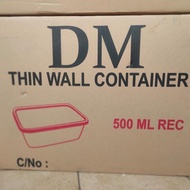 instan kurir 1 Dus Thinwall DM 500Ml Food Container Persegi Panjang