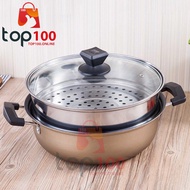 Top100 - Panci Set Kukus Steamer Dandang Warna Bakpao Siomay Kue 2 Susun Stainless Steel Tebal Murah