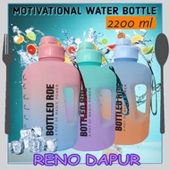2.2L Big Sport Motivational Quotes Water Bottle Large Gradient Water Bottle Gym Fitness Colourful Dr