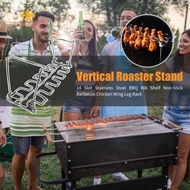 Folding Chicken Wing Leg Rack Chicken Leg BBQ Grill Portable Stainless Steel Roaster Stand Multifunc