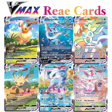 PKM V MAX Rare Proxy Game holographic Cards DIY Leafeon Flareon Espeon Gengar Glaceon Jolteon Mew Pi