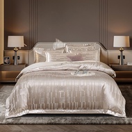 High End Luxury Tribute Forging Jacquard TC1600 4in1 Bedsheet Set Smooth Quilt Cover Pillow Case Bed