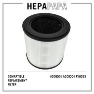 Philips AC0830 AC0850 FY0293 Compatible HEPA & Activated Carbon Replacement Filter [HEPAPAPA]