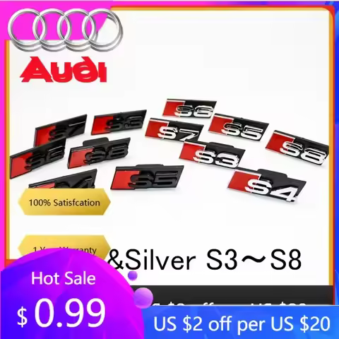 Hub Caps Hot New 2025 For Audi 1Pc Audi Car Front Grille Logo Badge Front ABS Decal For Audi S3 S4 S