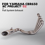 Motorcycle Exhaust System Upgrade Kit For CBR650R CB650R CB650F CBR650F Escape Refit Full End Muffle
