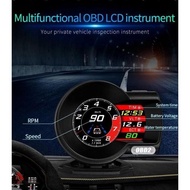 Head Up Display Digital LCD Tachometer OBD2 F8 OBD II Indicator